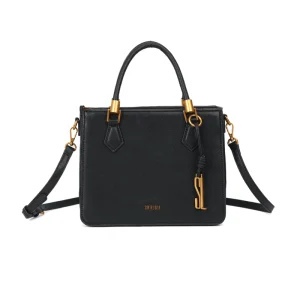 Bolsa Preta Elegante em Couro Sintético – Design Clássico e Sofisticado